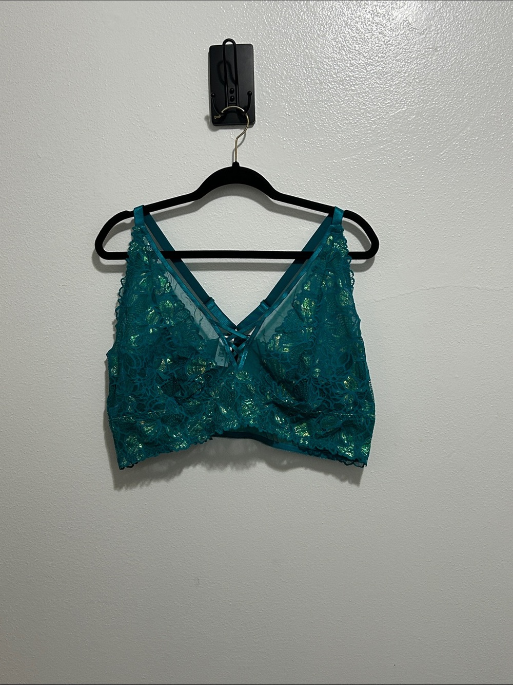 NWT Torrid Fanfare Teal Lightly Lined Simply Lace Bralette Size 3 3X